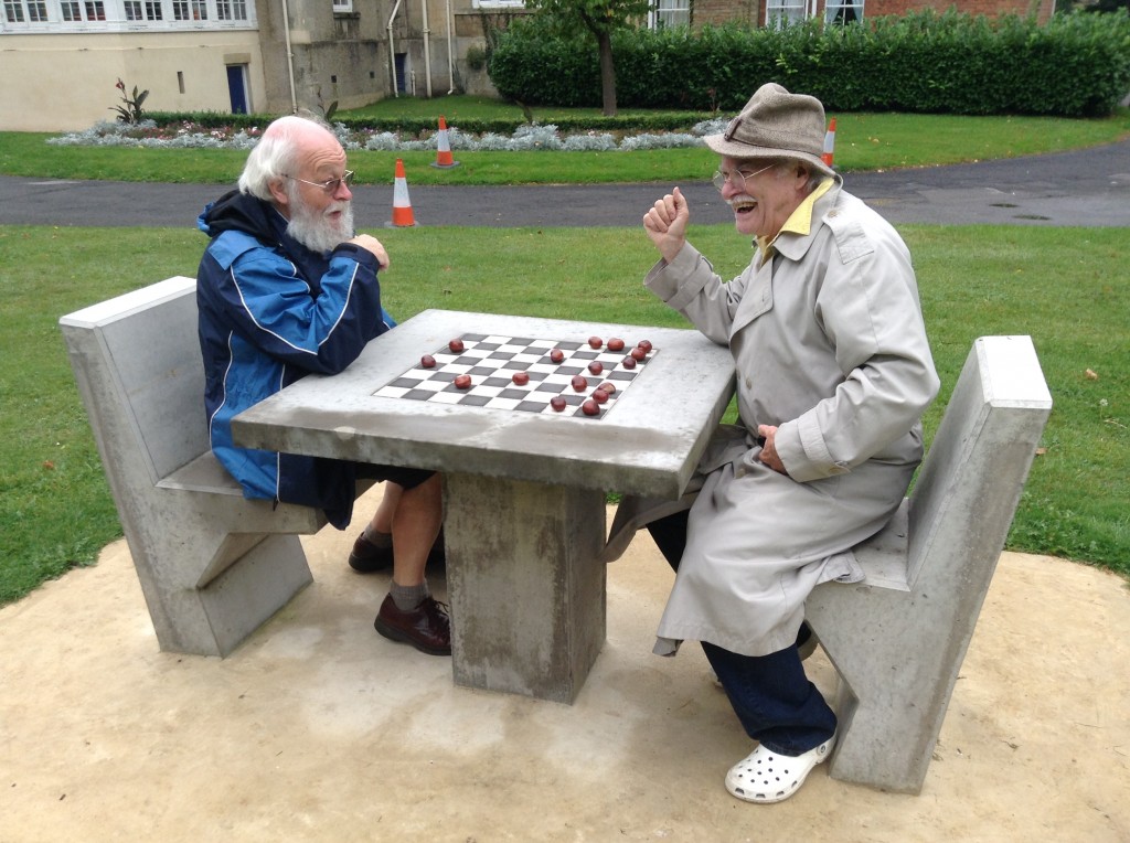 Dickie and Peter at the chess table